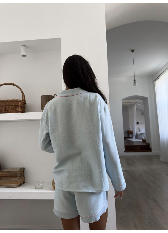 Naomi, Pyjama mit Shorts, blau00-00004047