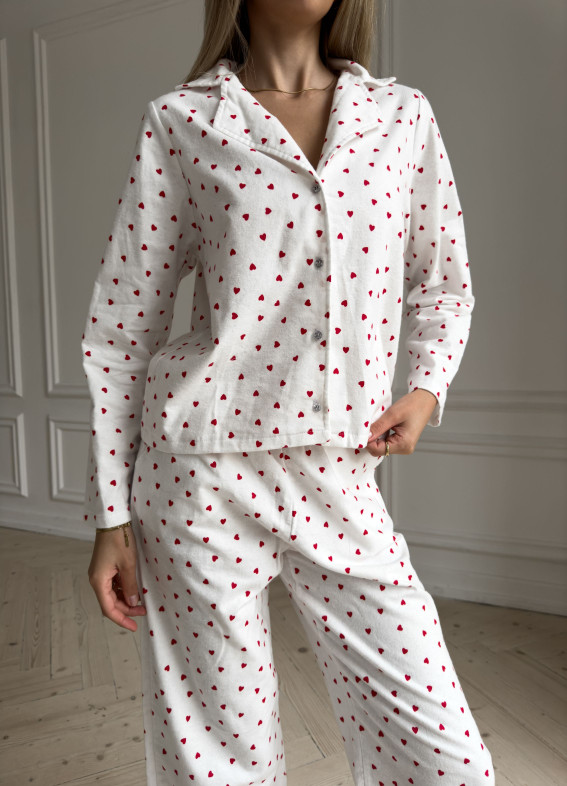 Lizzy Flanell, Pyjama, weiß00-00004124-k