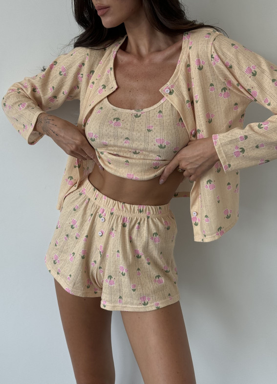 Zoe, Pyjama-Shirt, Tanktop, Beige00-00004662-k