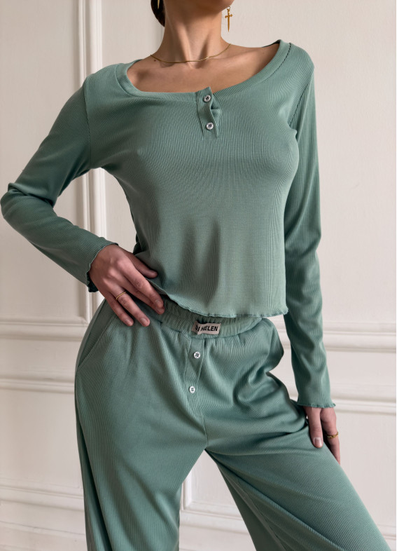 Aida, Pyjama, grün00-00004720-k