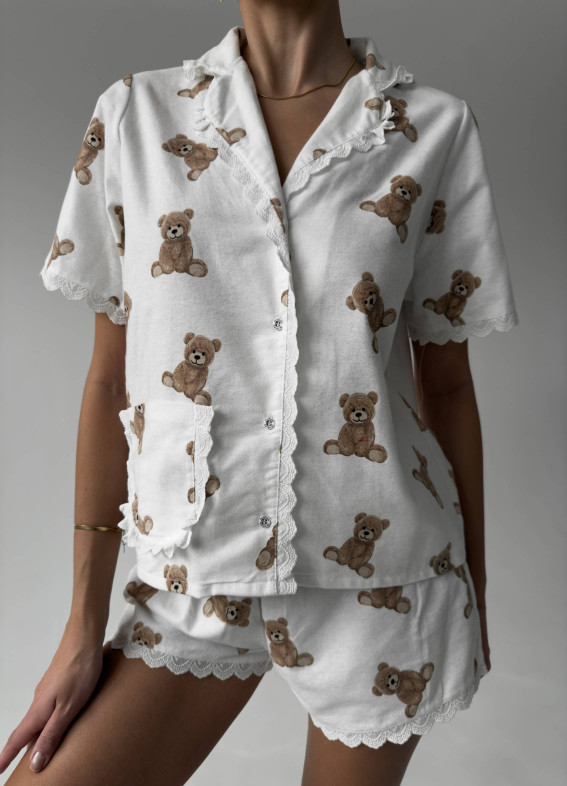 Monty, Pyjama, weiß00-00004748-k