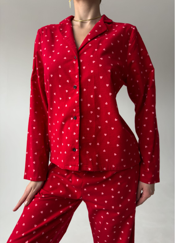 Mia Flanell-Herz-Pyjama, rot00-00004790-k