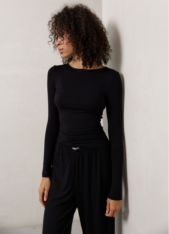Donna, Pyjama, schwarz00-00004812-k