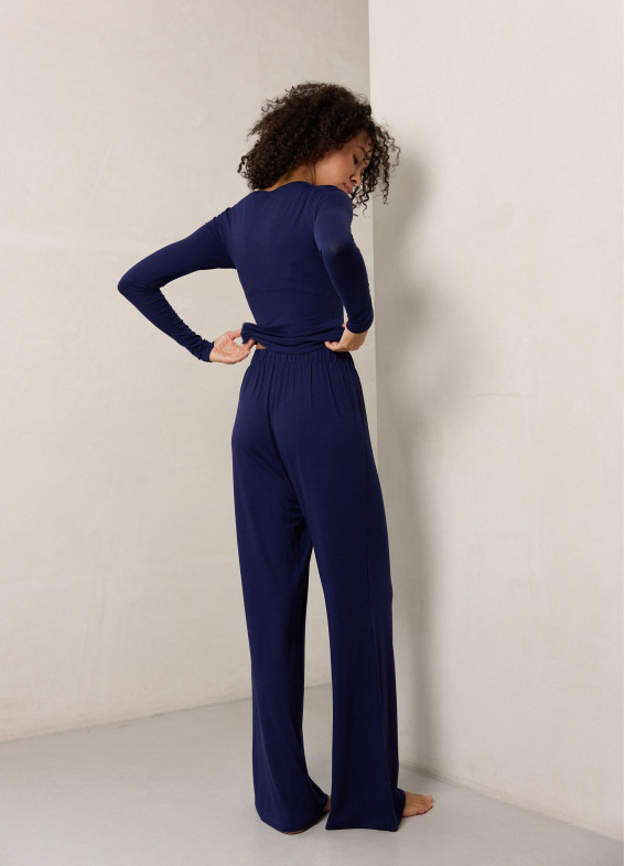 Donna, Pyjama, blau00-00004812-k