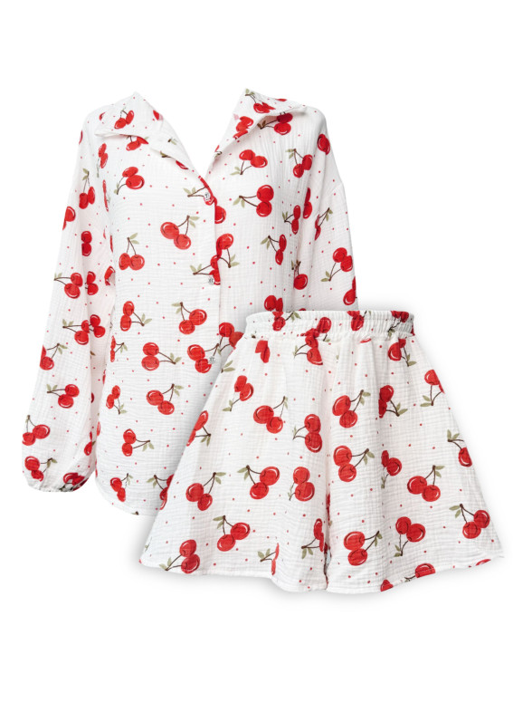 Kirsche, Pyjama, weiß00-00004891-k