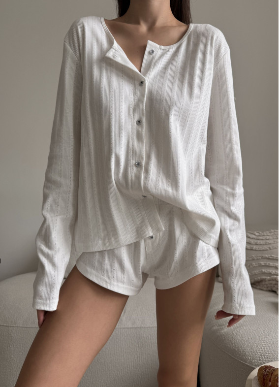 Verona, Pyjama mit Shorts, milchig00-00004902-k
