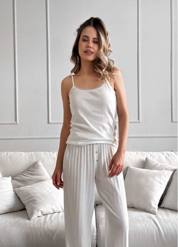 Verona, Pyjama mit T-Shirt und Hose, milchig00-00004903-k-2